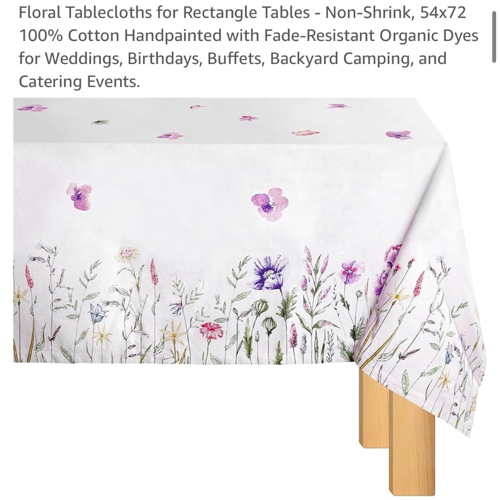Floral Tablecloth for Rectangle Tables